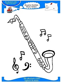 Çocuklar İçin Saksofon Boyama Sayfaları 